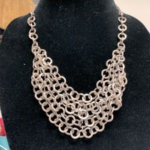 Medieval mesh chain link layered necklace